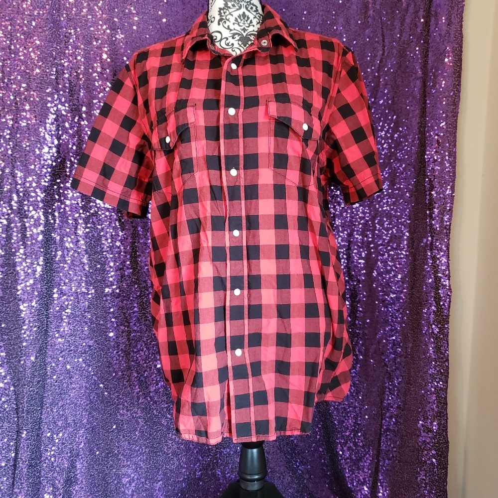 Black and red checkered shirt